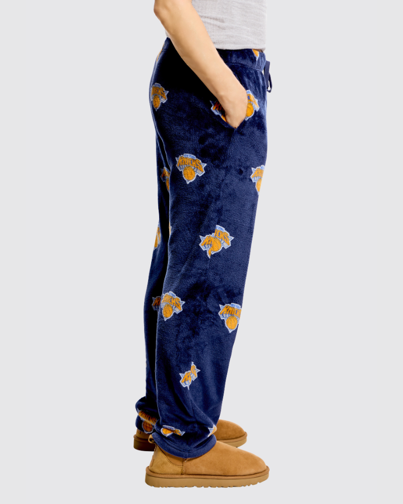 New York Knicks All Over Print Unisex Plush Pant - Navy