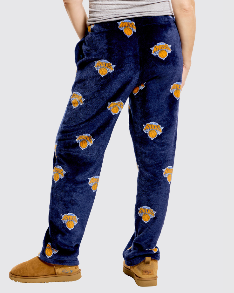 New York Knicks All Over Print Unisex Plush Pant - Navy