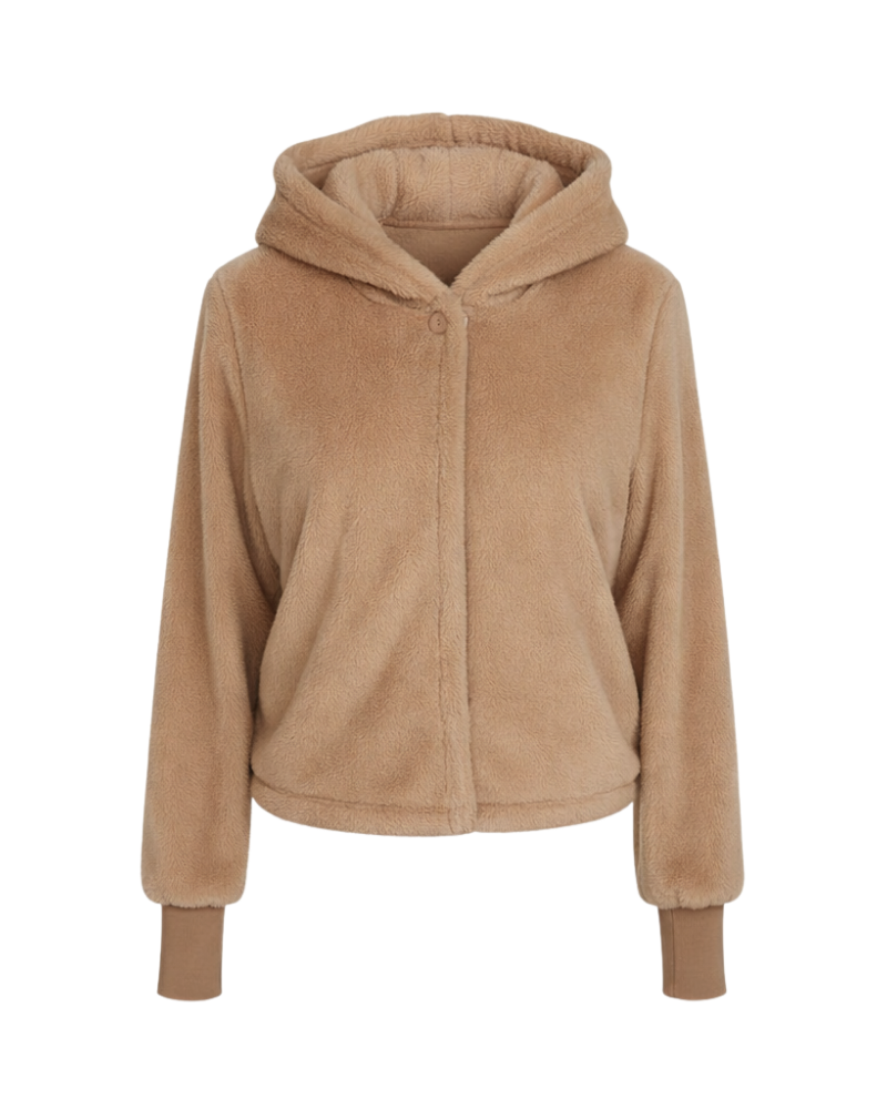 Beige hoodie on a white background