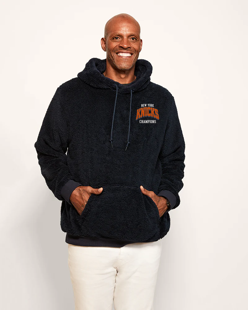 New York Knicks 2026 NBA Champions Unisex Blanket Hoodie - Navy