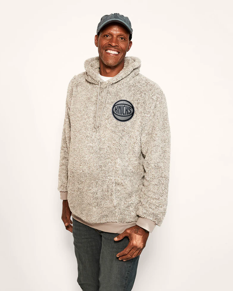 New York Knicks Tonal Logo Unisex Sherpa Hoodie