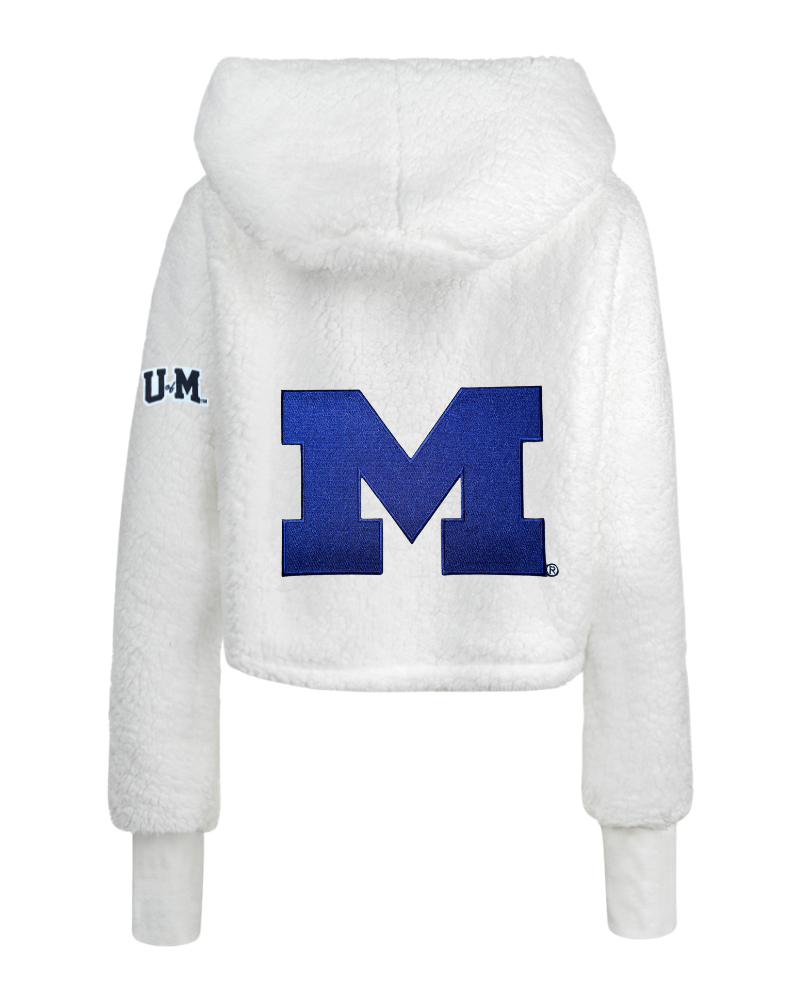 University of Michigan Remix Logo Cropped Sherpa Lounger Jacket