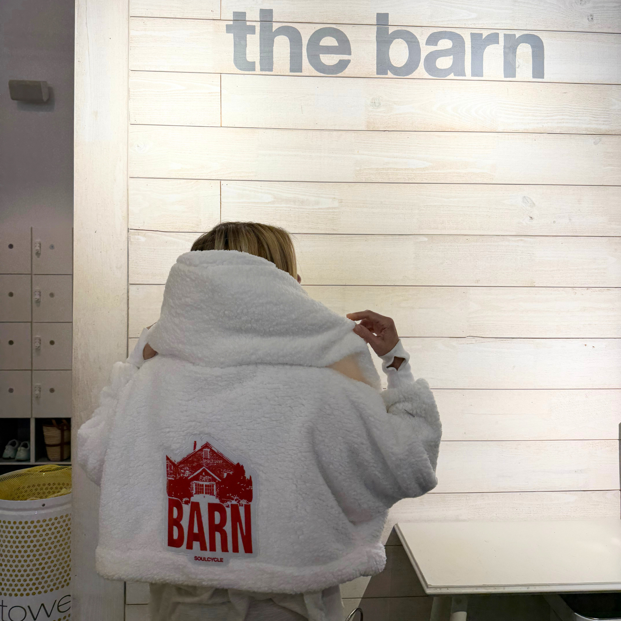 SoulCycle 'Barn' Cropped Sherpa Lounger Jacket