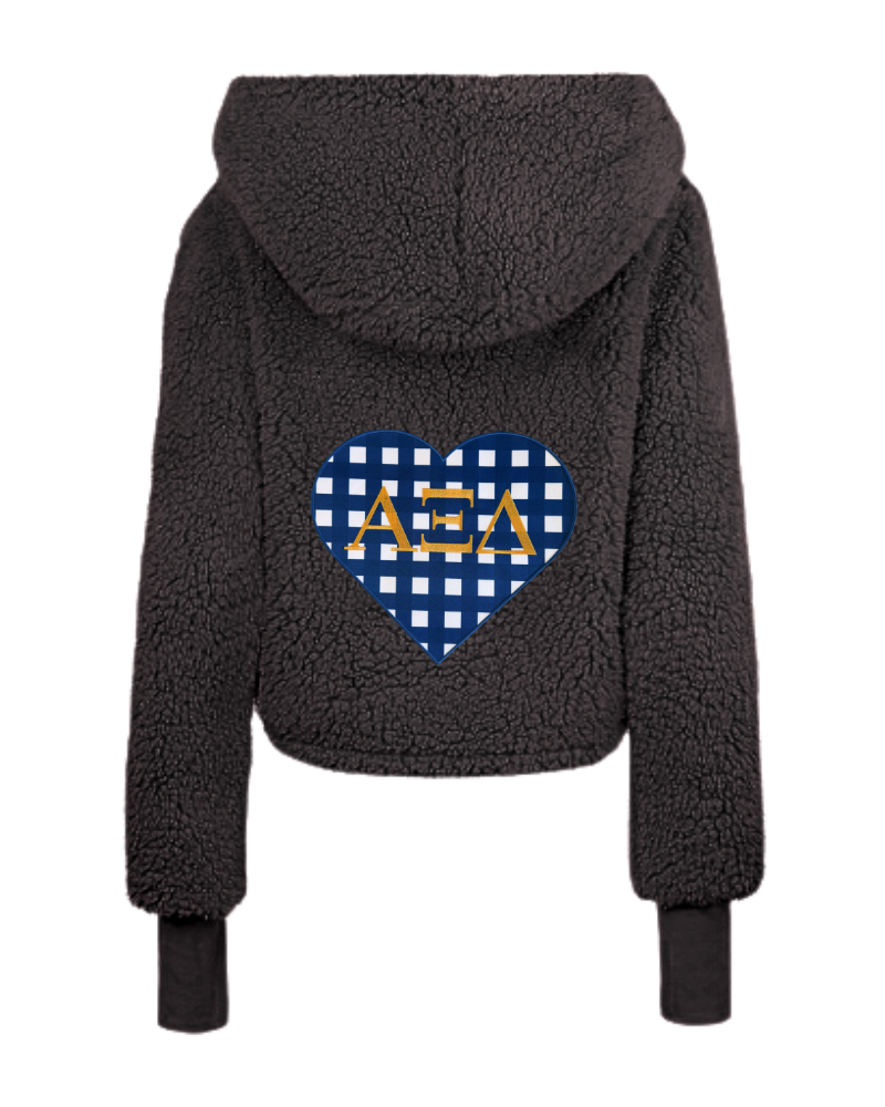Alpha Xi Delta Cropped Sherpa Lounger Jacket