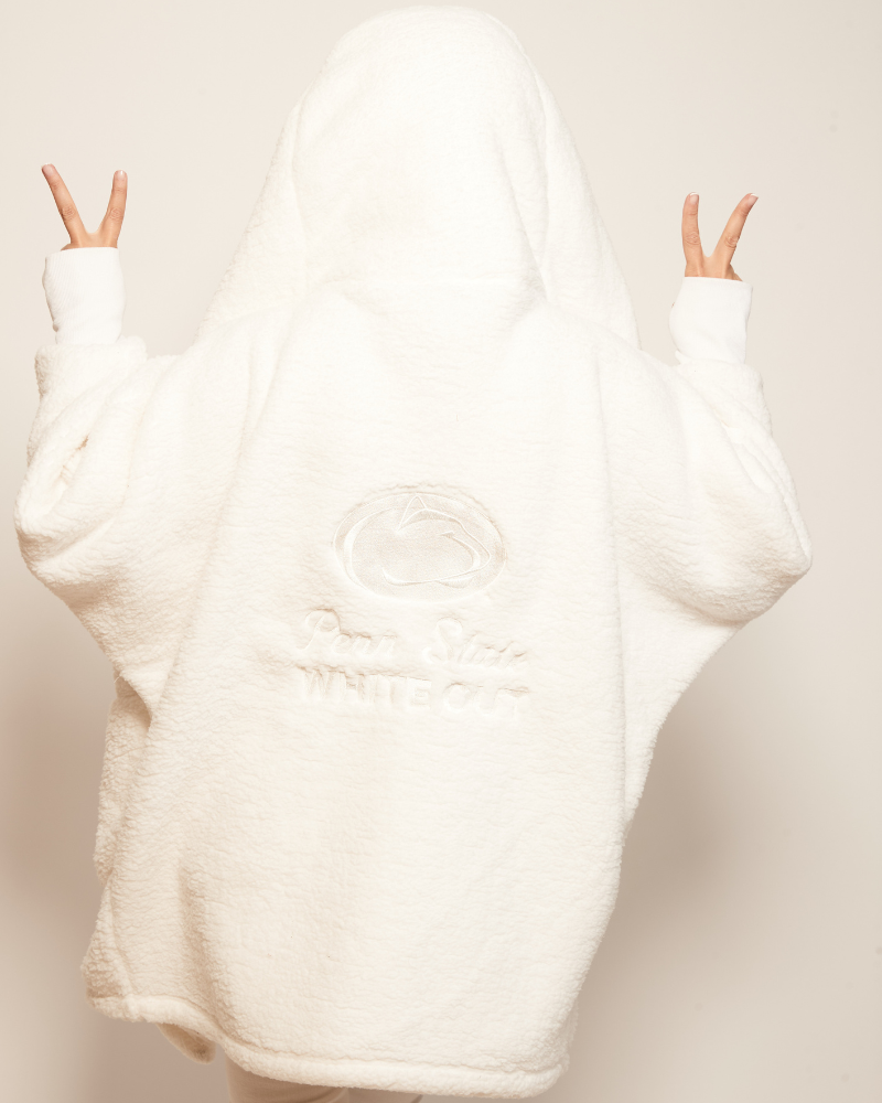 Limited Edition Penn State White Out  Unisex Sherpa Lounger Jacket