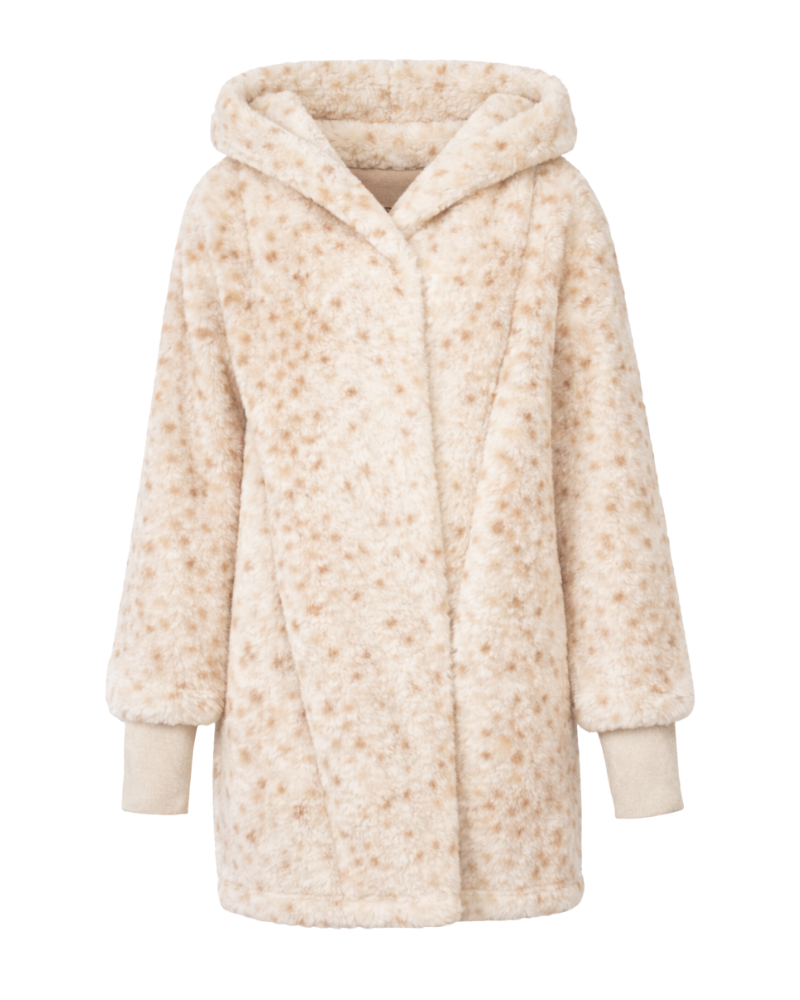 The Luxe Unisex Lounger Lite Jacket - Ivory Leopard