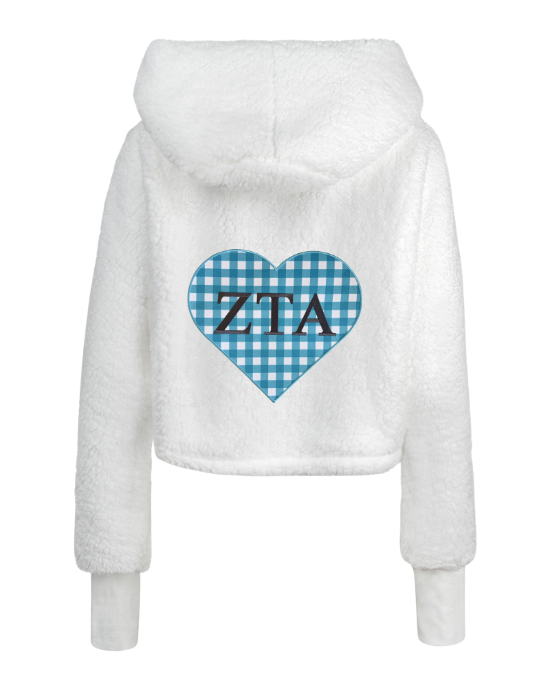 Zeta Tau Alpha Cropped Sherpa Lounger Jacket