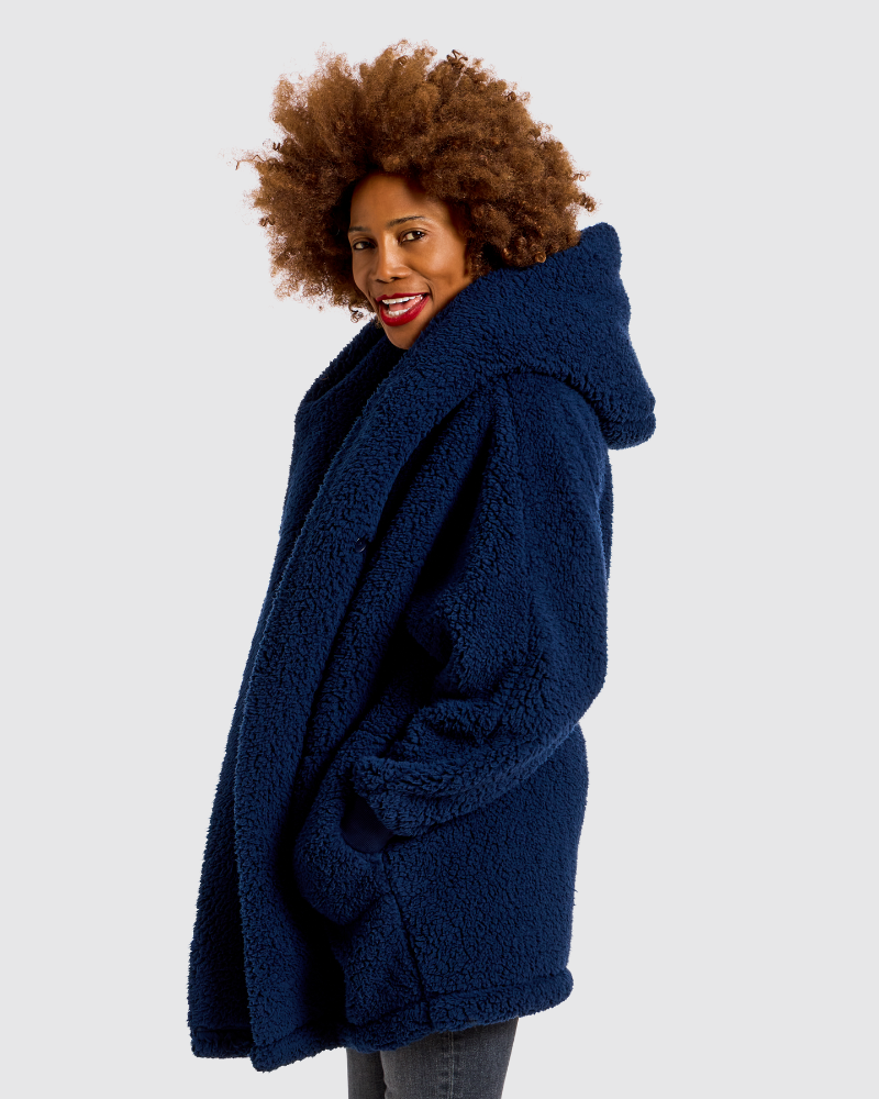 Classic Unisex Sherpa Lounger Jacket - Navy