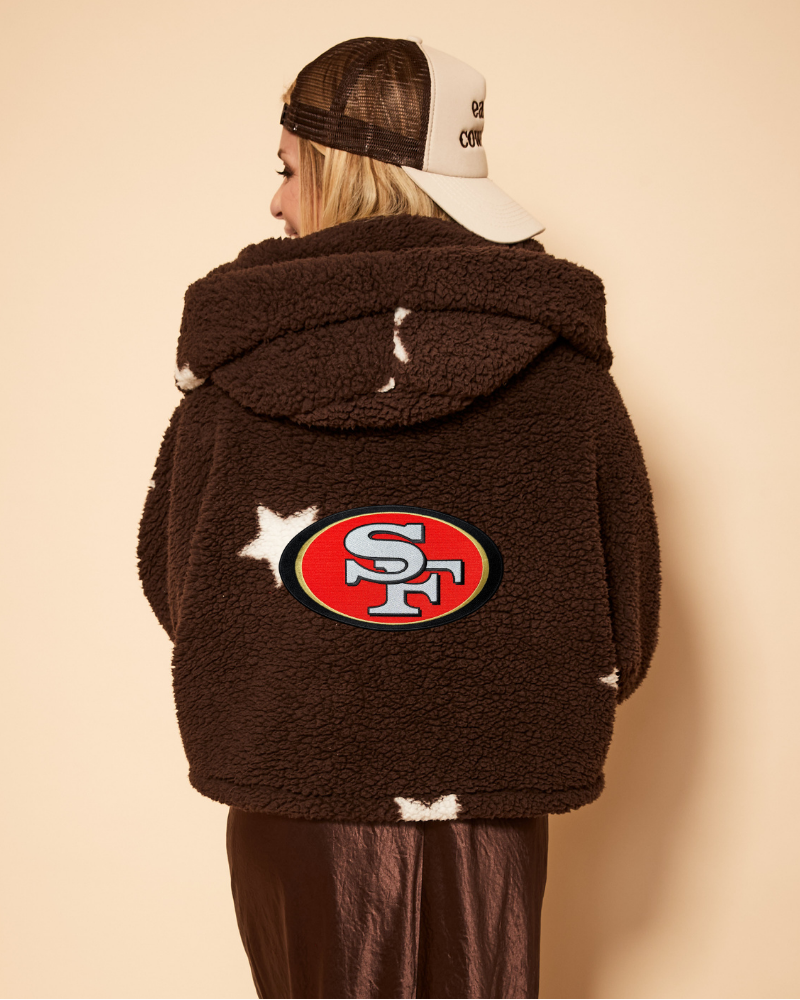 San Francisco 49ers Cropped Sherpa Lounger Jacket