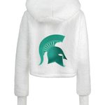 Michigan State Logo Cropped Sherpa Lounger Jacket