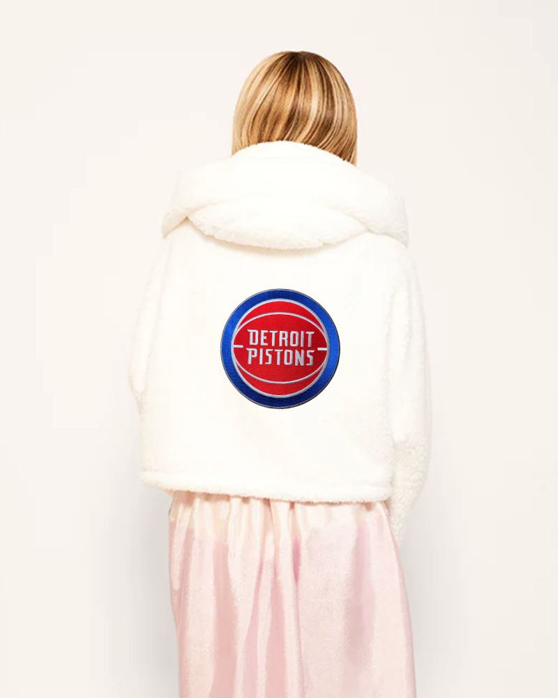 Detroit Pistons Cropped Sherpa Lounger Jacket