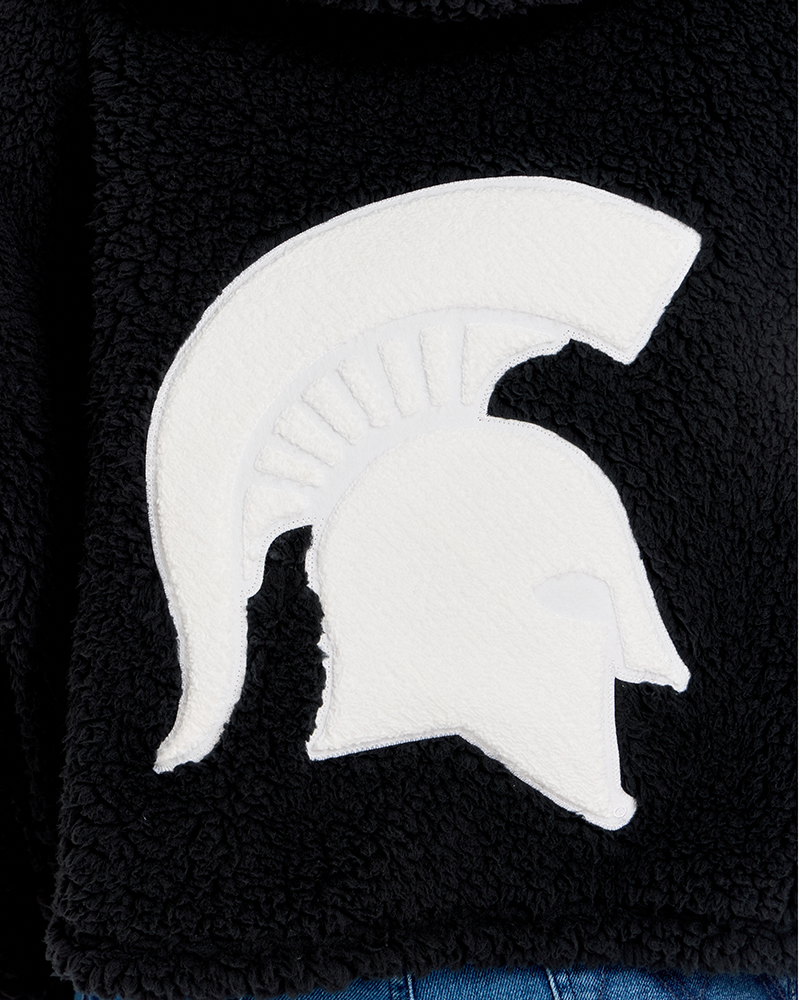 Michigan State University Logo Cropped Sherpa Lounger Jacket