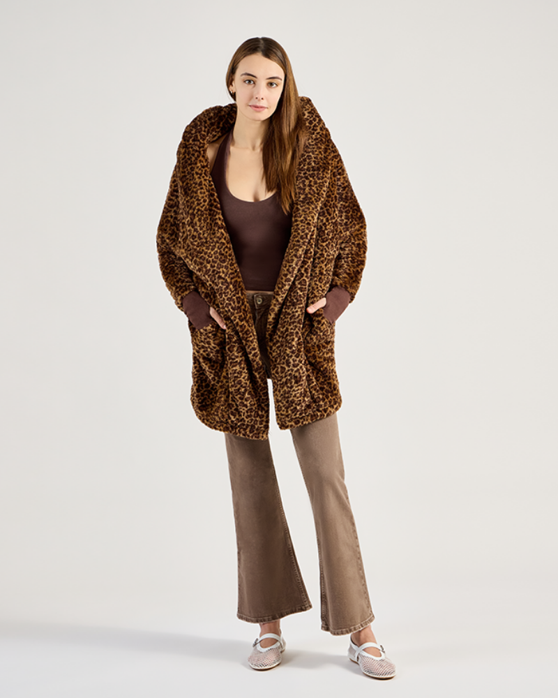 The Luxe Unisex Lounger Lite Jacket - Vintage Leopard