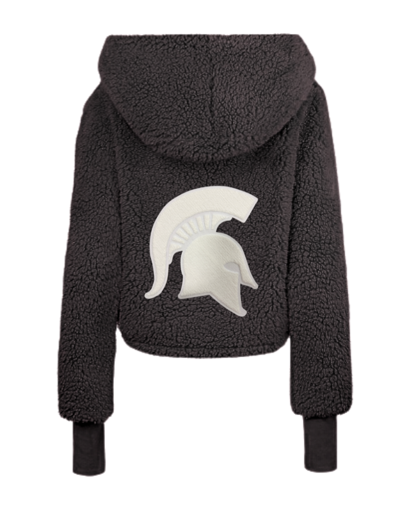 Michigan State University Logo Cropped Sherpa Lounger Jacket