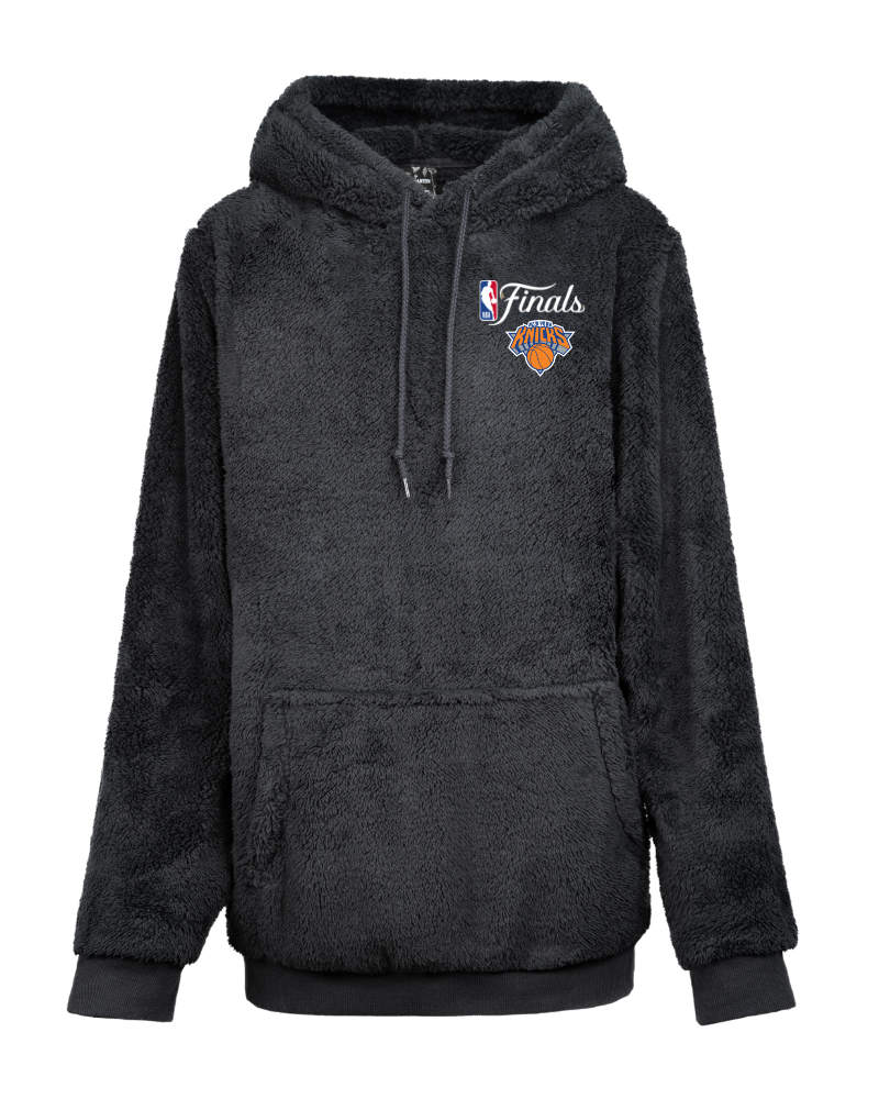 Black hoodie with NBA Finals logo on a white background