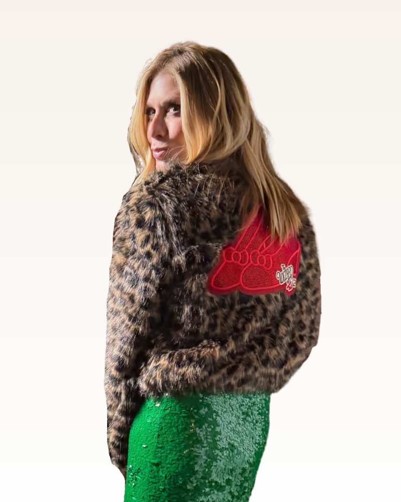 By Jill Martin x Lorna Luft Ruby Red Slipper Faux Fur Jacket