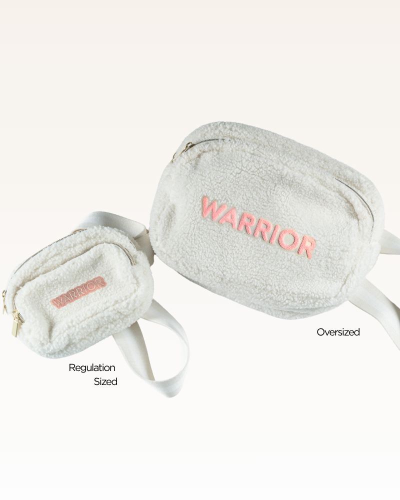 Two pouches, one labeled 'Oversized' and the other 'Regulation', on a white background.