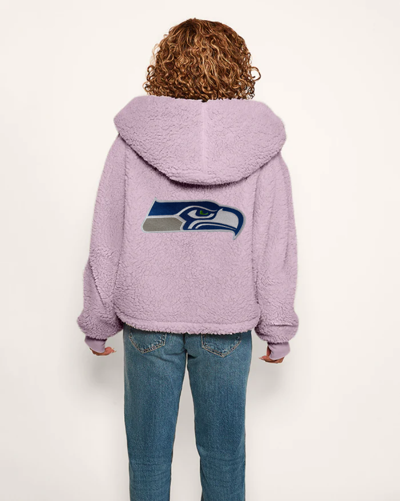 Seattle Seahawks Cropped Sherpa Lounger Jacket