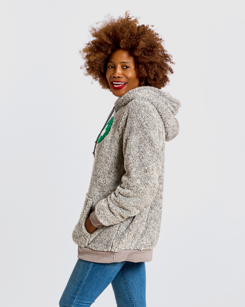 Boston Celtics Chenille Logo Unisex Sherpa Hoodie