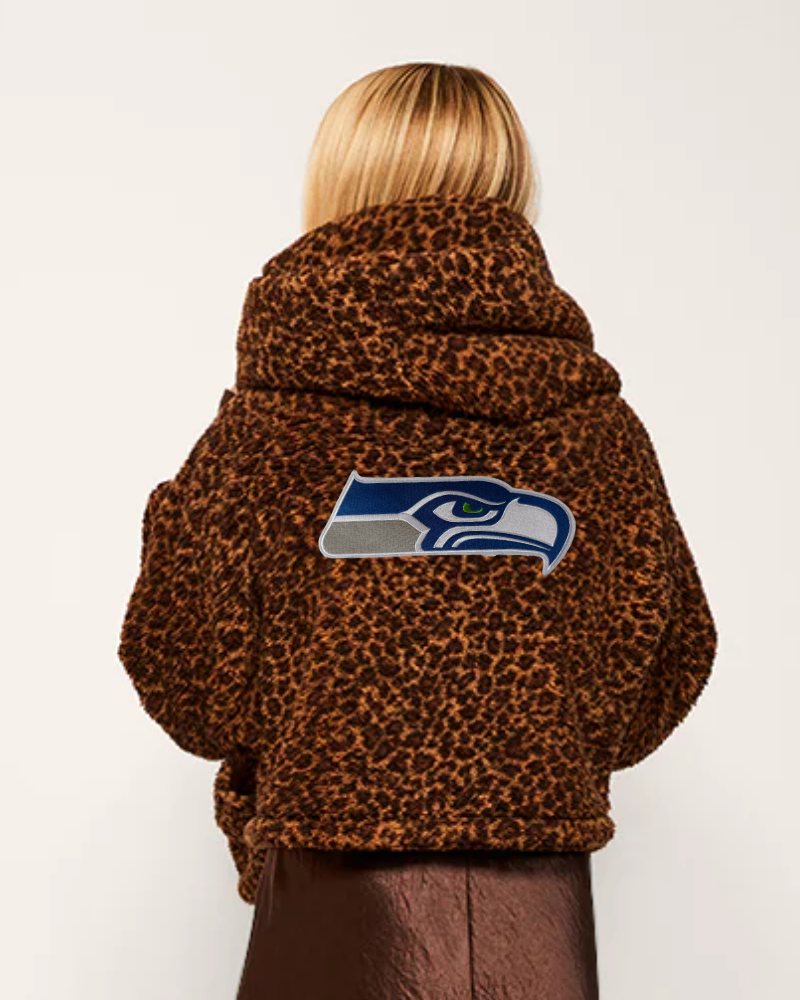 Seattle Seahawks Cropped Sherpa Lounger Jacket