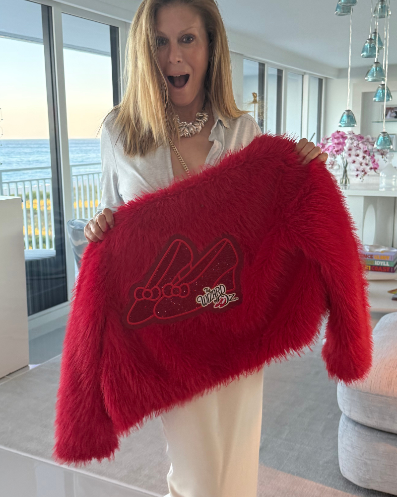 By Jill Martin x Lorna Luft Ruby Red Slipper Faux Fur Jacket