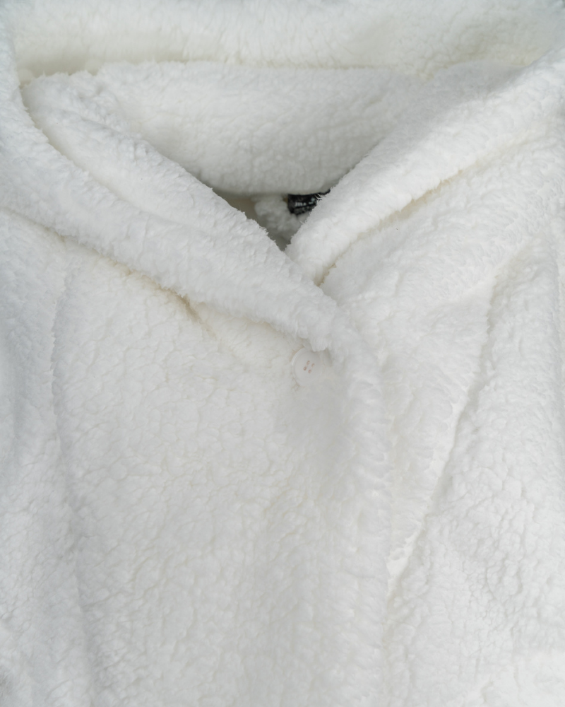 Close-up of white textured fabric