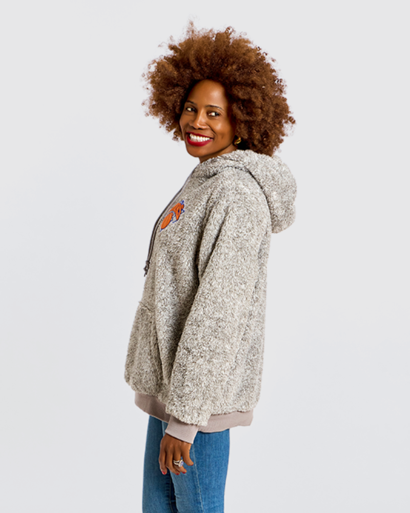 New York Knicks Chenille Logo Unisex Sherpa Hoodie