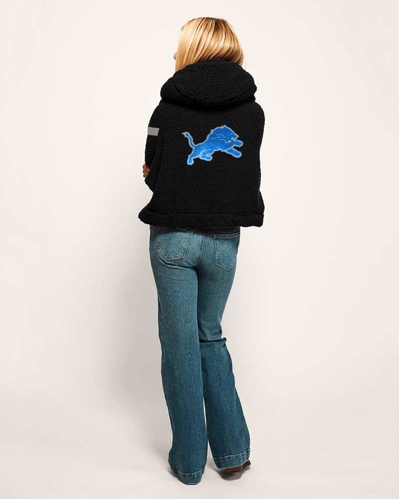 Detroit Lions Remix Logo Cropped Sherpa Lounger Jacket