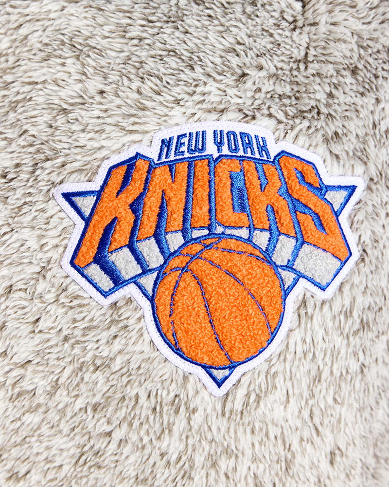 New York Knicks Chenille Logo Unisex Sherpa Hoodie