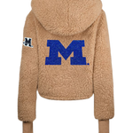University of Michigan Bedazzled Remix Logo Cropped Sherpa Lounger Jacket