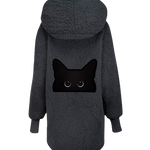 Beth's Furry Friends Black Cat Logo Sherpa Lounger Jacket