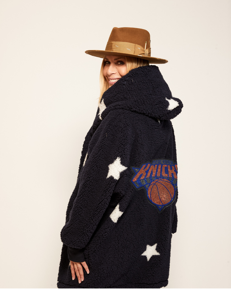 New York Knicks Bedazzled Sherpa Lounger Jacket