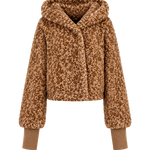 Classic Cropped Sherpa Lounger Jacket - Leopard