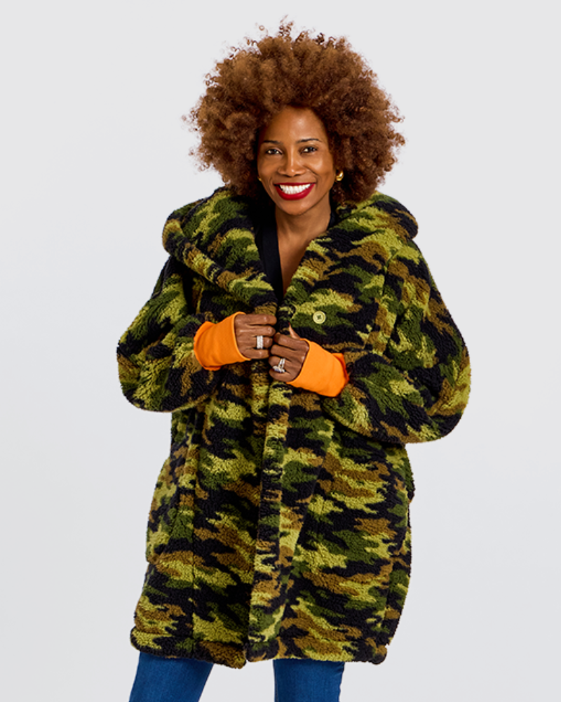 Classic Unisex Sherpa Lounger Jacket - Camouflage