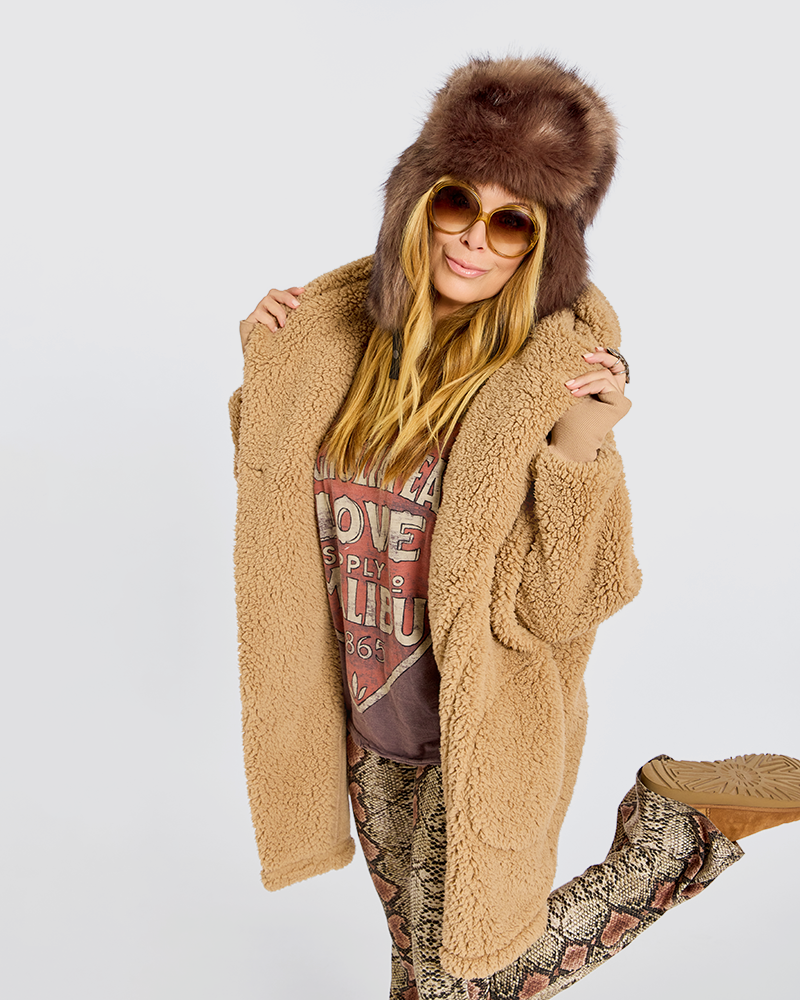 Faux Fur Trapper Hat - Grey