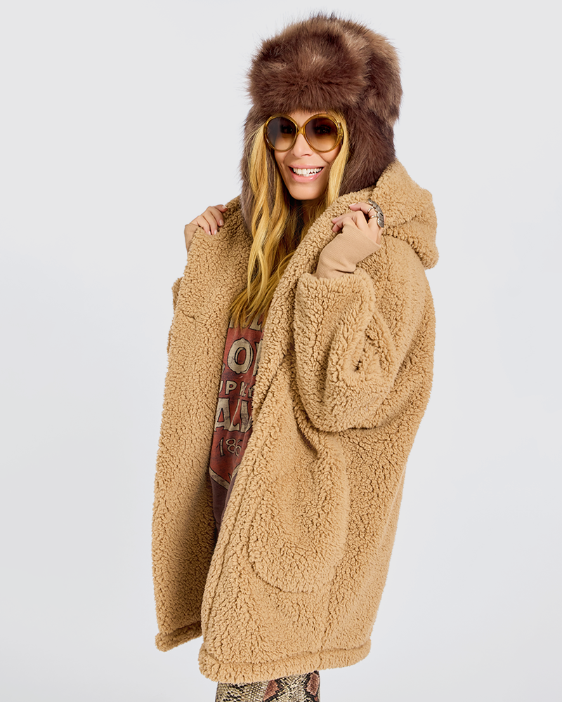 Faux Fur Trapper Hat - Grey