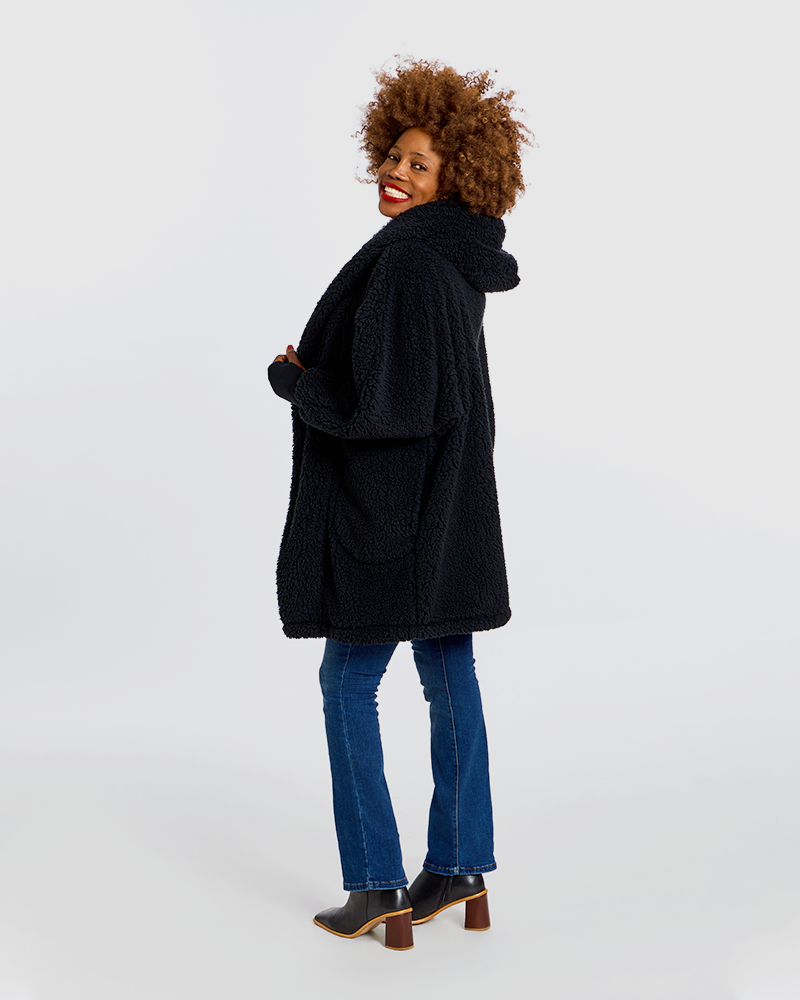 Classic Unisex Sherpa Lounger Jacket - Black