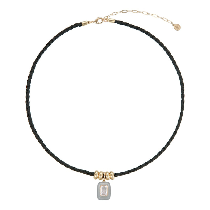 Leo & Luca by Hara Noir Drop Rope Twist Necklace
