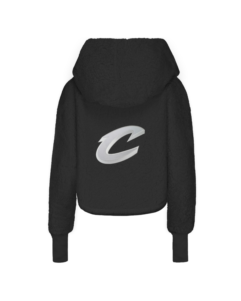 Cleveland Cavaliers Cropped Sherpa Lounger Jacket Black