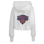 New York Knicks Bedazzled Logo Cropped Sherpa Lounger Jacket