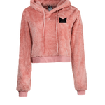 Beth's Furry Friends Black Cat Cropped Sherpa Hoodie