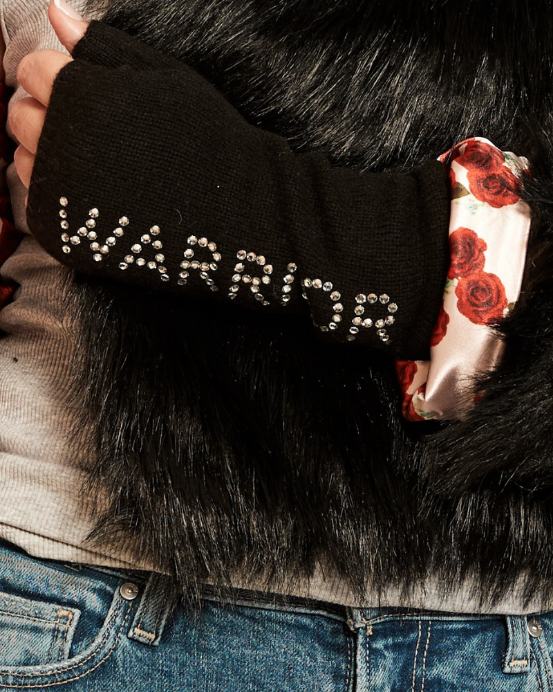 Bedazzled Warrior Short Fingerless Gloves by Carolyn Rowan