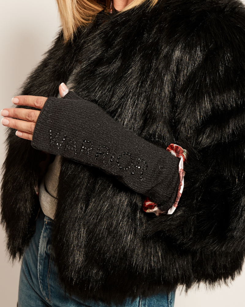 Bedazzled Warrior Long Fingerless Gloves by Carolyn Rowan