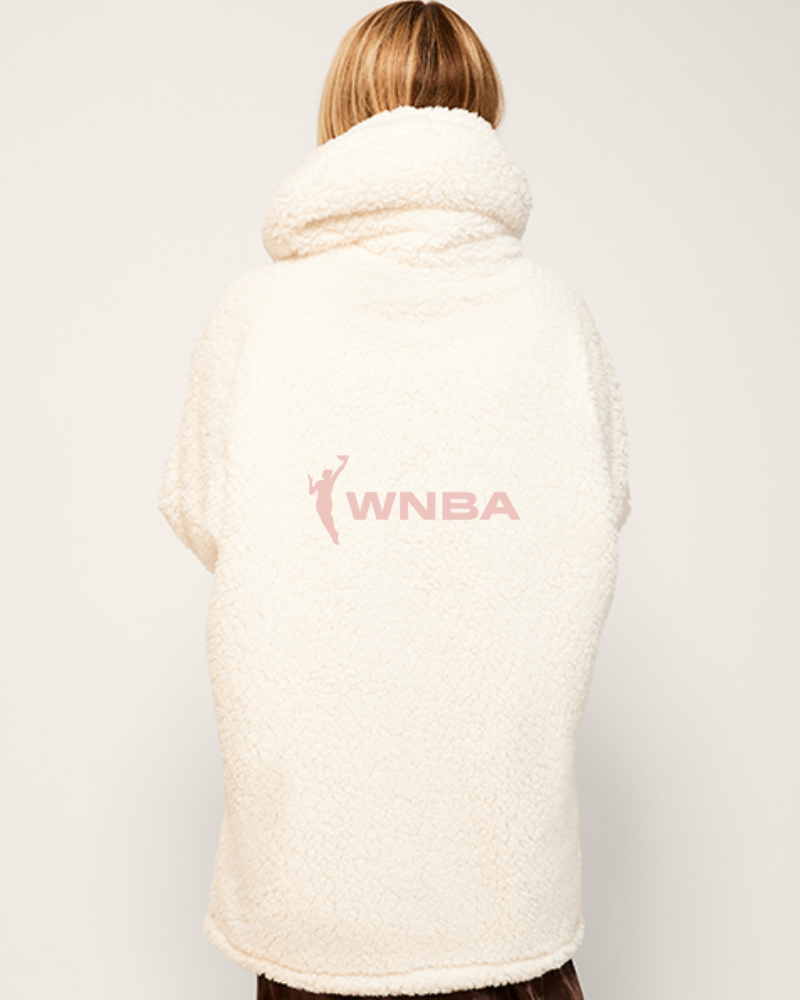 White sherpa with WNBA logo on a white background