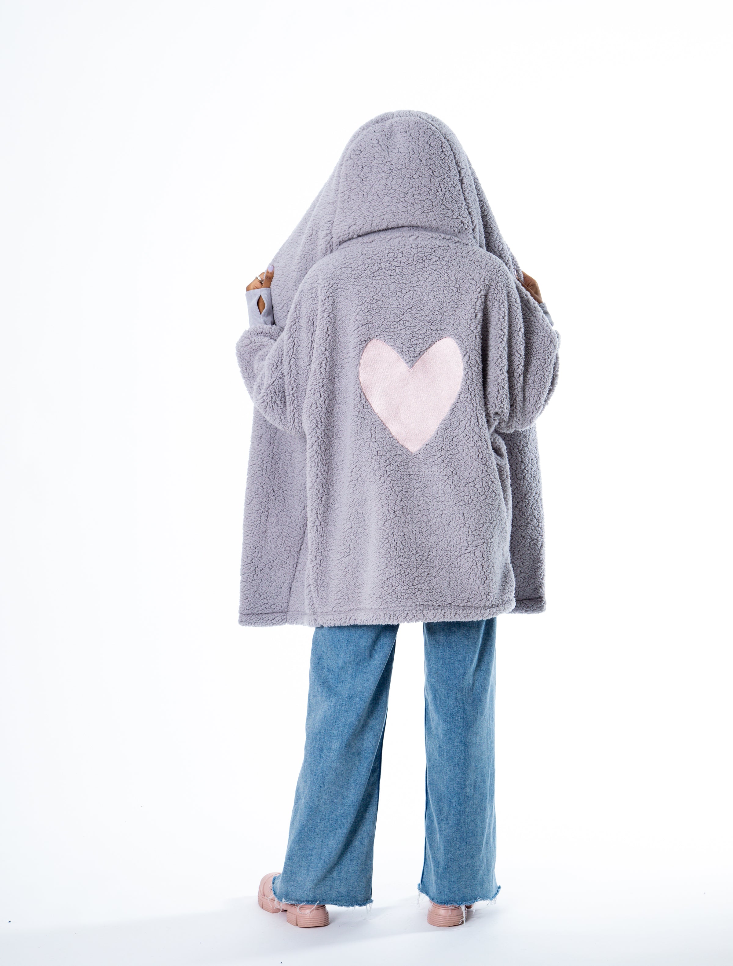 Classic Heart Lounger in 2XL/3XL Soft Sherpa Hoodies Lounger