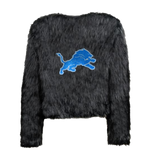 Detroit Lions Bedazzled Logo Faux Fur Jacket