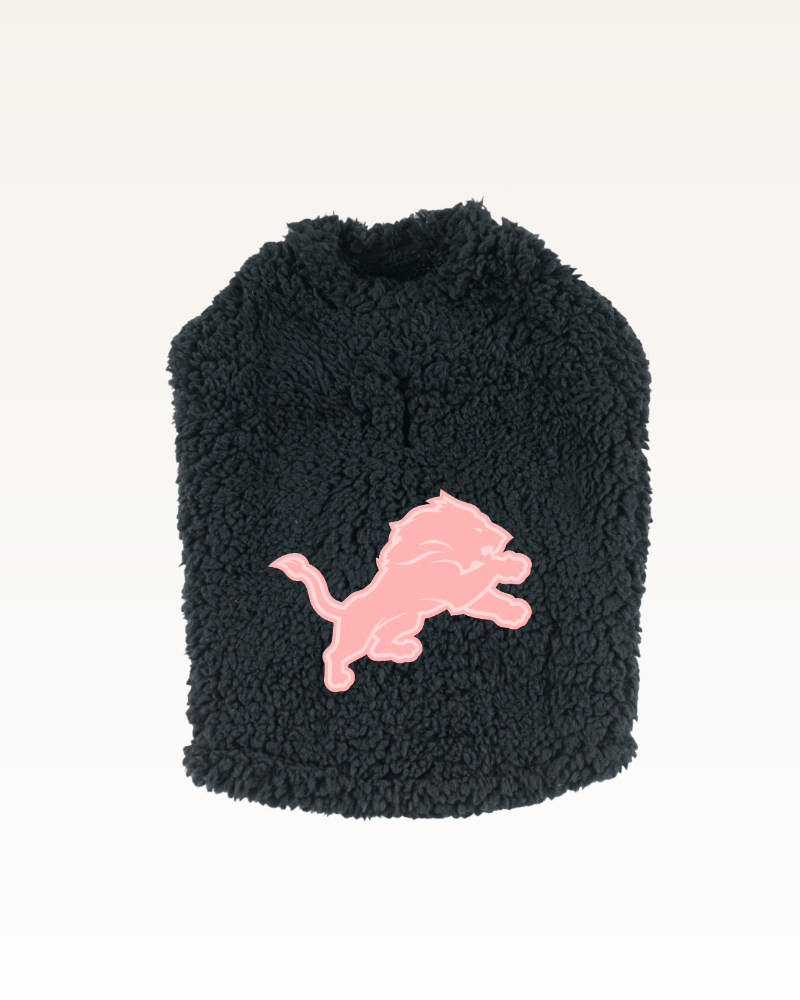 Detroit Lions Pink Logo Sherpa Pet Jacket