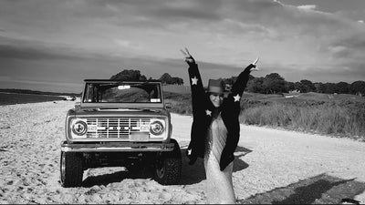 video of woman on beach wearing difference sherpa jackets